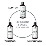 Hempolistic Horse Bundle for Horses - Raw Hemp Seed Oil + Horse Shampoo + Conditioner | Save with Bundle - HempPet.com.au
