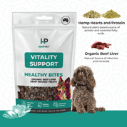Vitality Support | Hemp Infused Organic Beef Liver Treats for Dogs 80g | Buy 5 get 1 Free - HempPet.com.au
