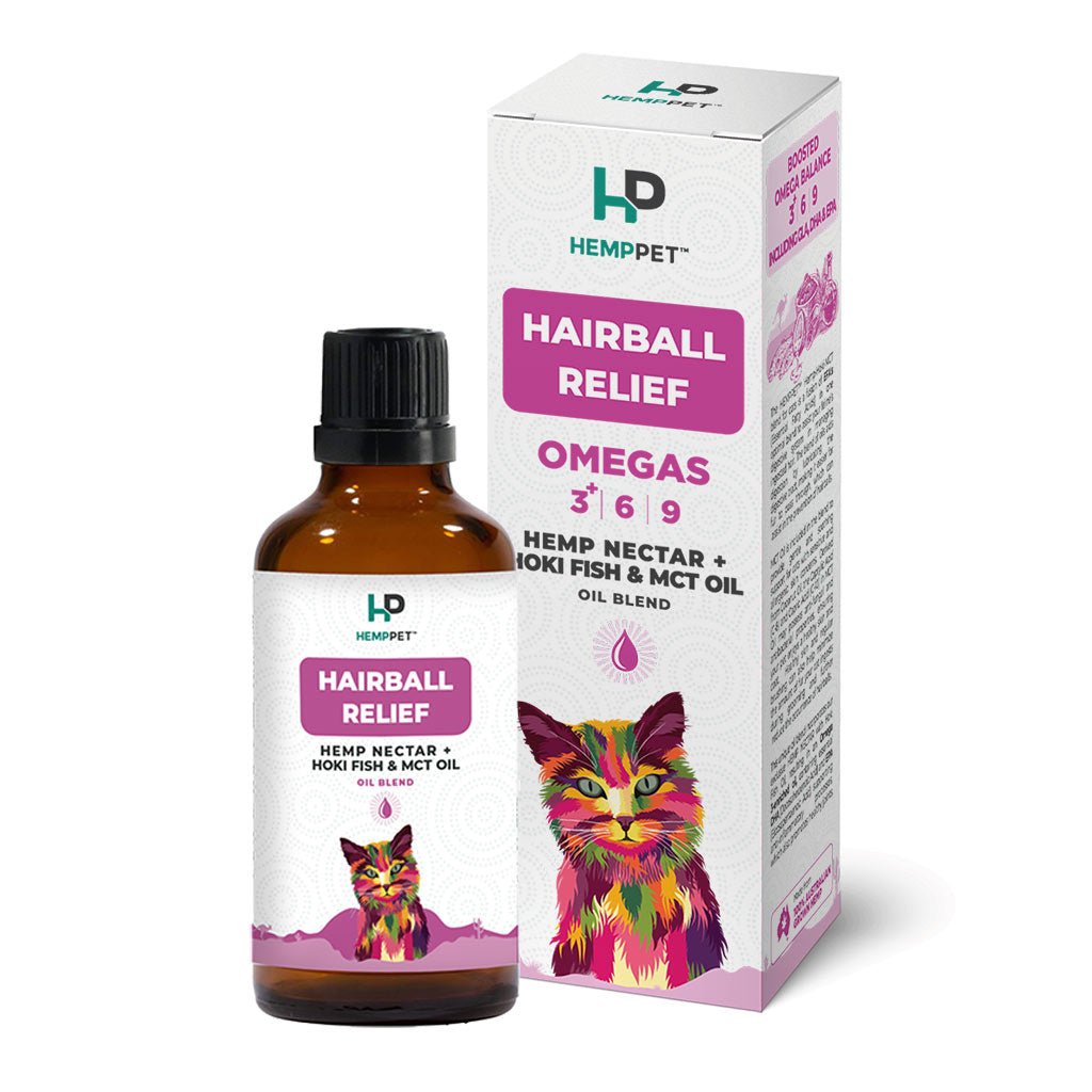 Hairball Relief | Hemp Seed Nectar Oil Blend with Hoki Fish and MCT Oil for Cats 100ml - Chemist Warehouse