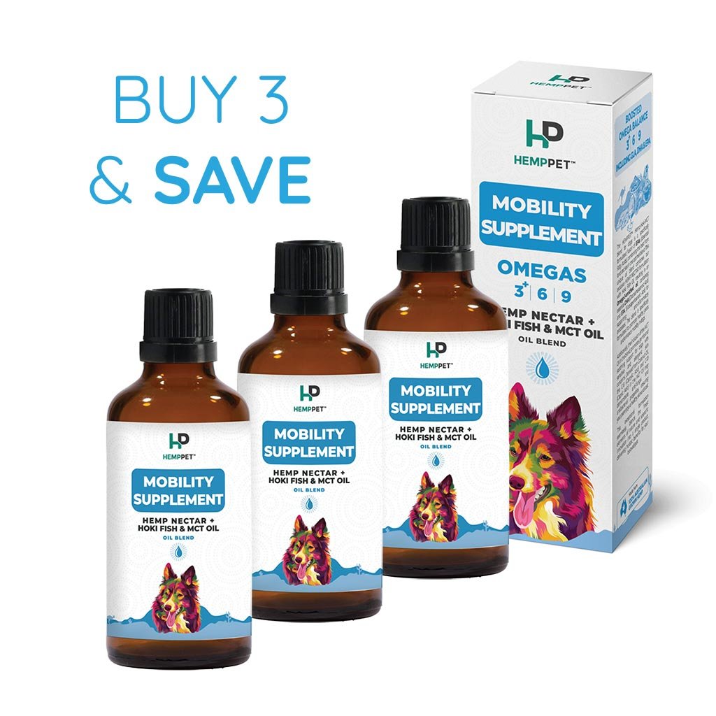 Mobility Supplement Hemp Seed Nectar Oil Blend With Hoki Fish MCT Oil for Dogs Buy 3 and Save HempPet