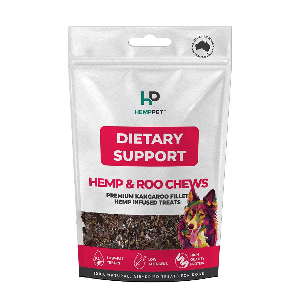 Dietary Support | Hemp & Roo Chews for Dogs 100g - HempPet.com.au