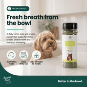 Fresh Snout Dog Breath Freshener & Dental Meal Topper Kelp + Greens, 120g - HempPet.com.au
