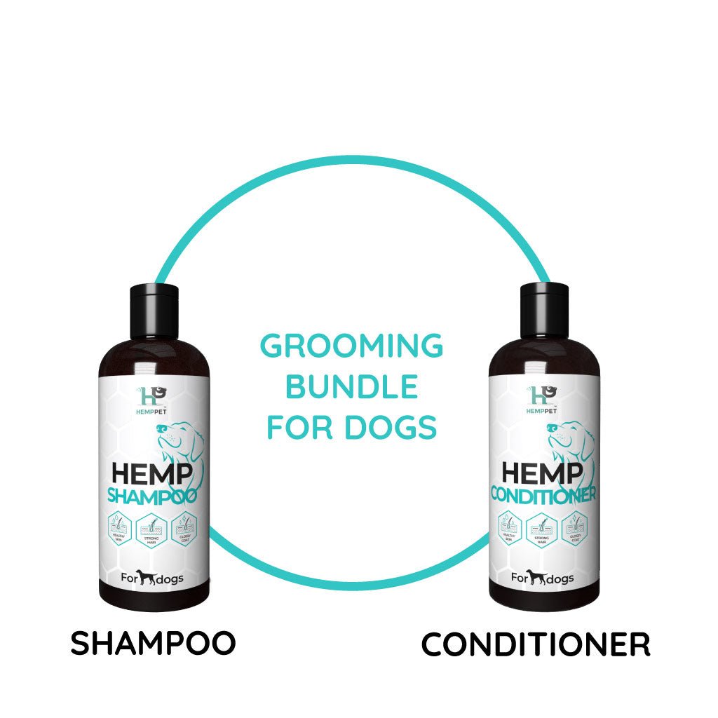 Grooming Bundle for Dogs - Hemp Seed Oil Dog Shampoo and Conditioner | Save with Bundle - HempPet.com.au