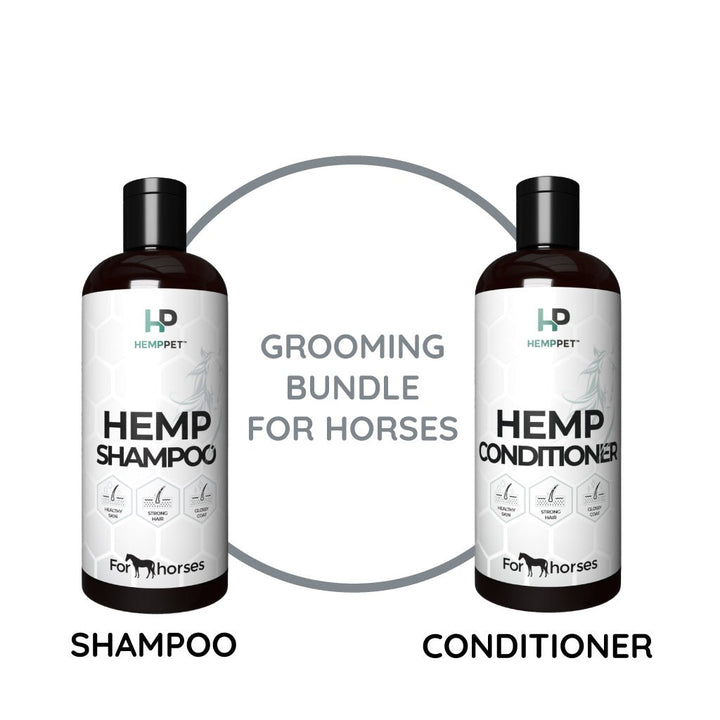 Grooming Bundle for Horses - Hemp Horse Shampoo and Conditioner | Save with Bundle - HempPet.com.au