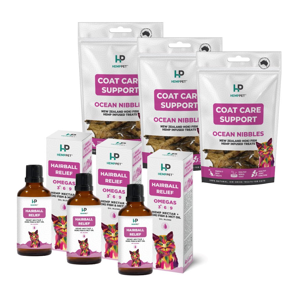 HempPet | Cat Bundle | Hairball Relief and Coat Care Treats for Cats - HempPet.com.au