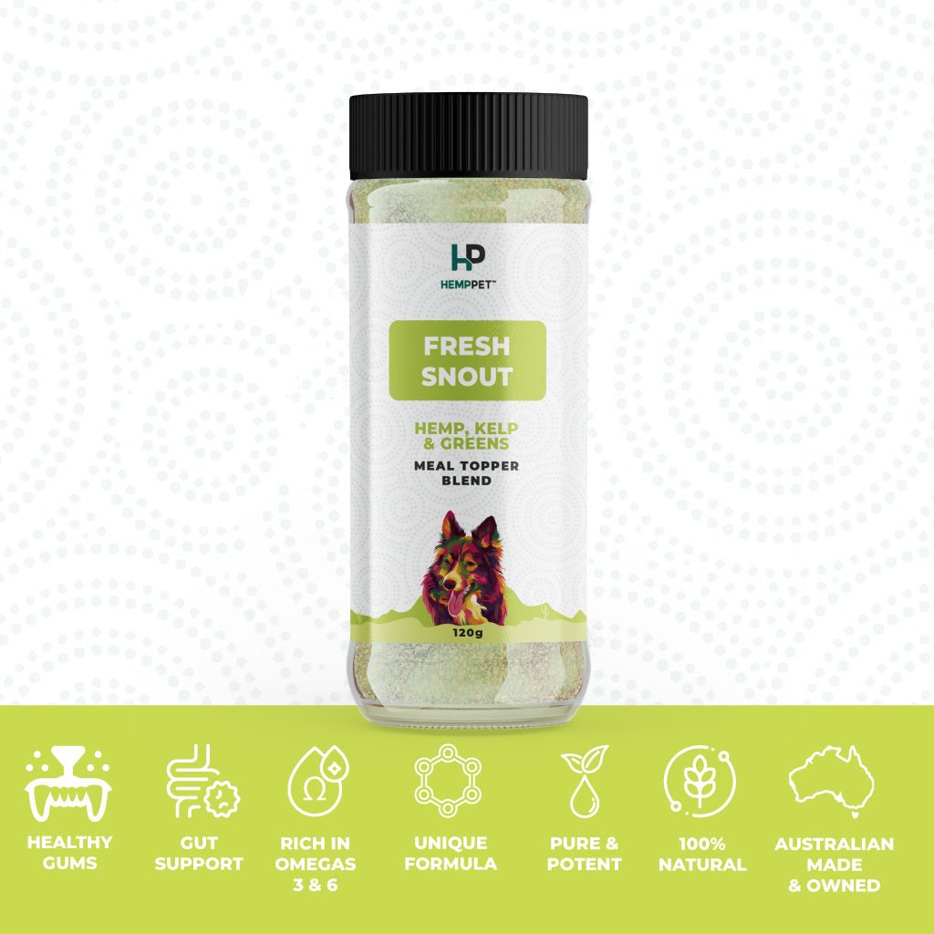 HempPet Fresh Snout | Hemp, Kelp & Greens Meal Topper for Dogs (120g) - HempPet.com.au