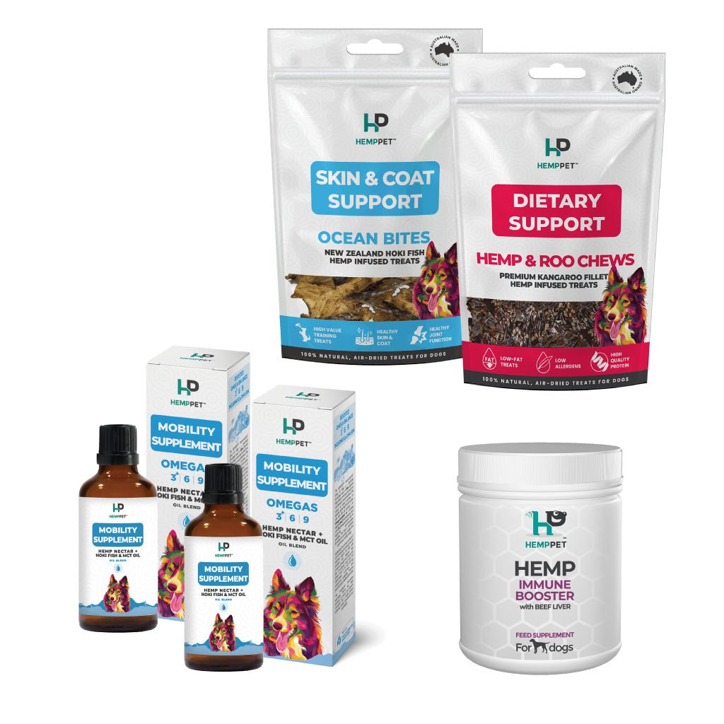 HempPet | Senior Bundle | Mobility Supplements, Meal Topper and Treats for Dogs - HempPet.com.au