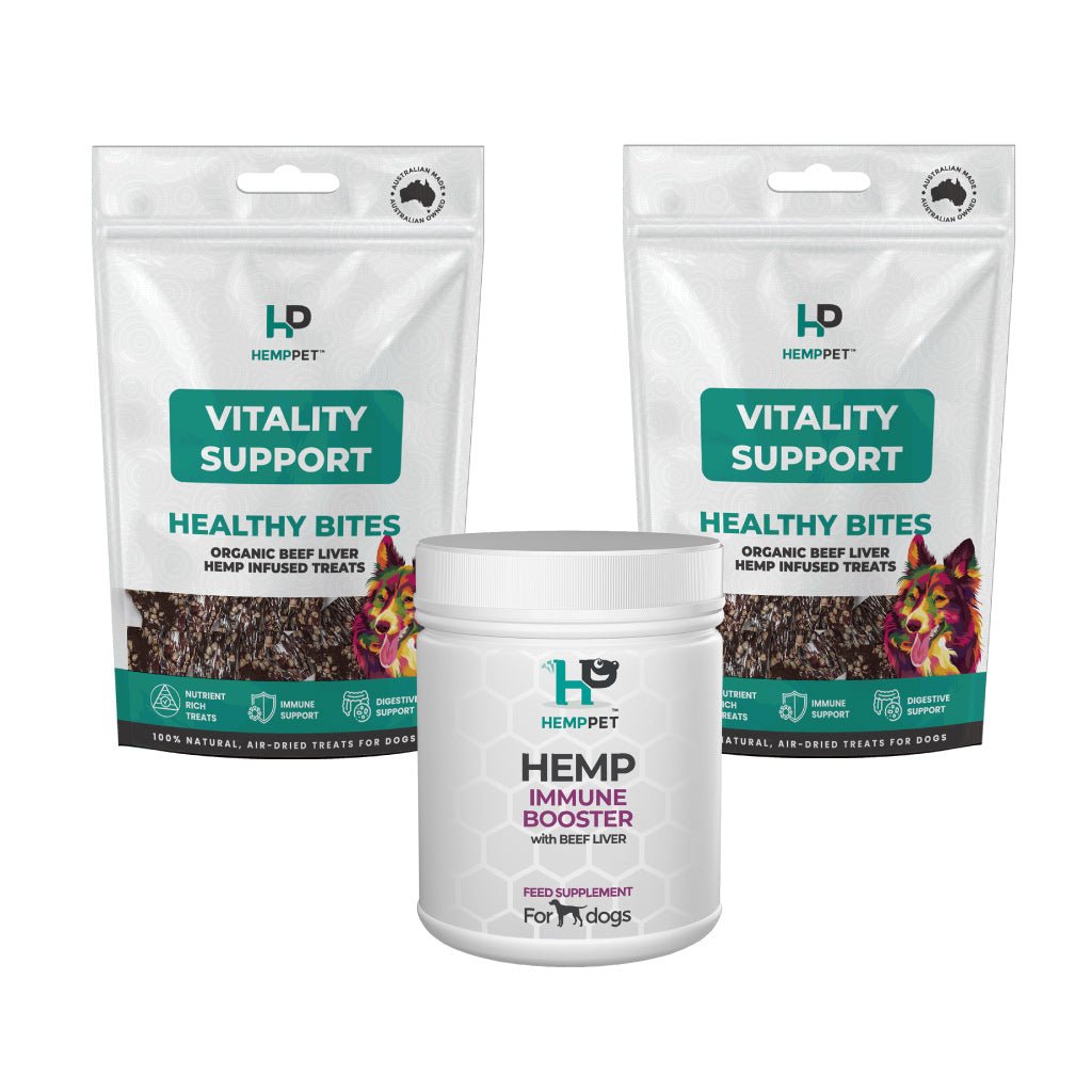 HempPet | Vitality Bundle | Organic Beef Liver Meal Topper and Treats for Dogs - HempPet.com.au