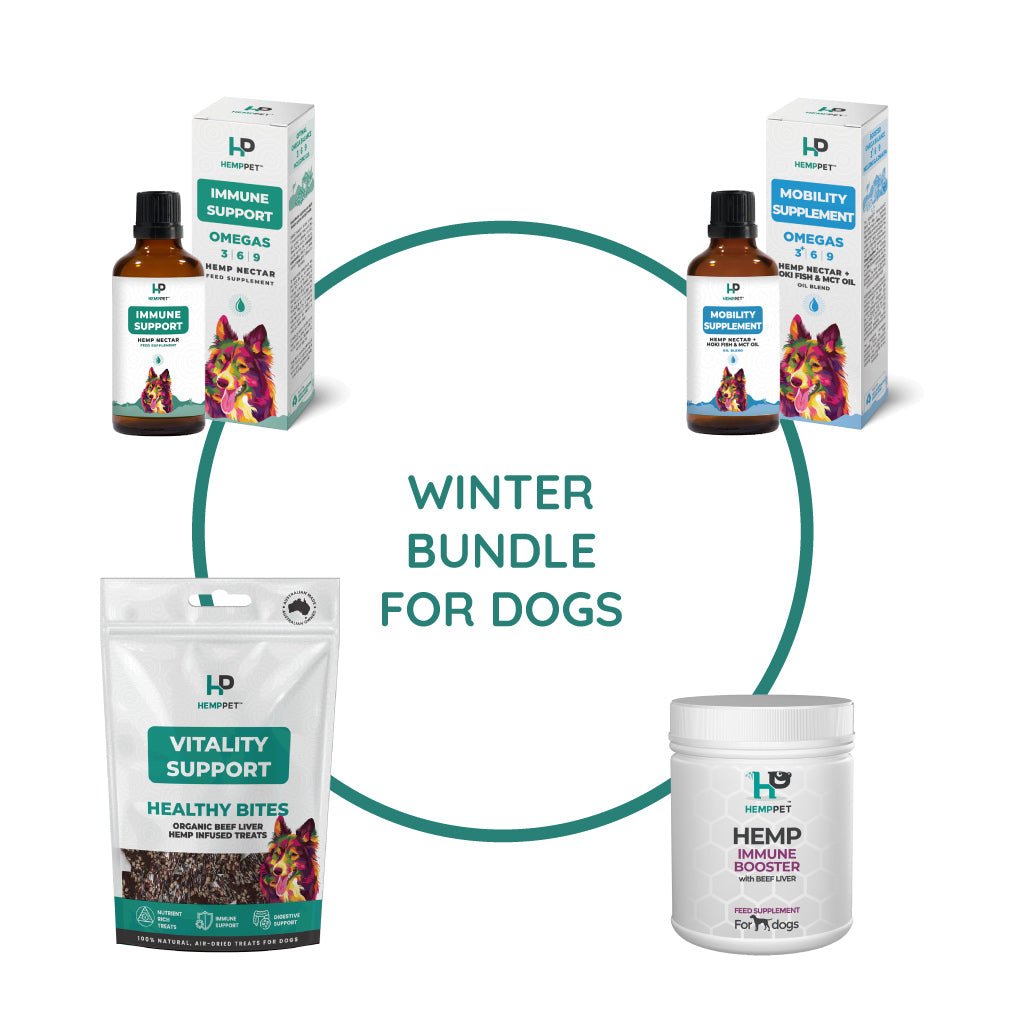 HempPet | Winter Bundle | Immune and Mobility Support Oils, Meal Topper and Treats for Dogs - HempPet.com.au