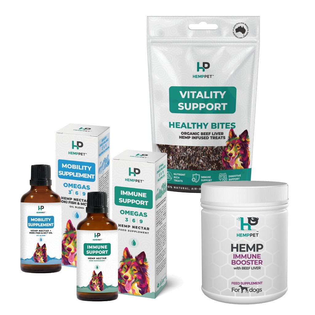 HempPet | Winter Bundle | Immune and Mobility Support Oils, Meal Topper and Treats for Dogs - HempPet.com.au