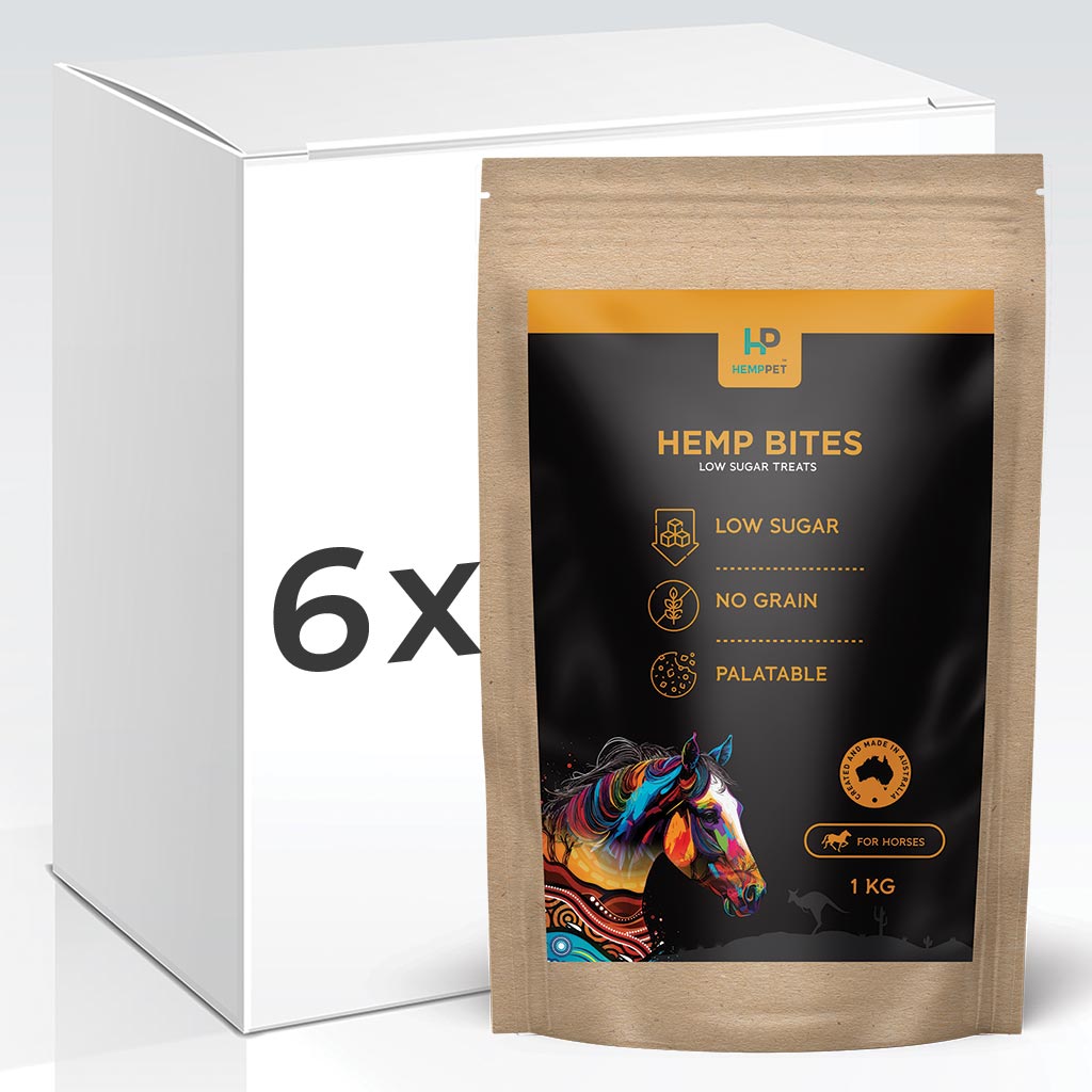 Horse | Cookies | Box of 6 | Hemp Bites | Low Sugar Treats for Horses 1kg - HempPet.com.au