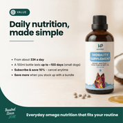 Mobility Supplement | Hemp Seed Nectar Oil Blend with Hoki Fish & MCT Oil for Dogs 100ml - HempPet.com.au