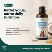 Mobility Supplement | Hemp Seed Nectar Oil Blend With Hoki Fish & MCT Oil for Dogs | Buy 3 and Save - HempPet.com.au