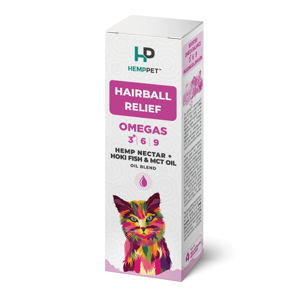 Hairball Relief | Hemp Seed Nectar Oil Blend with Hoki Fish and MCT Oil for Cats 100ml - HempPet.com.au